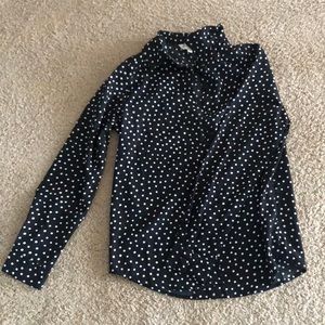 polka dot button down